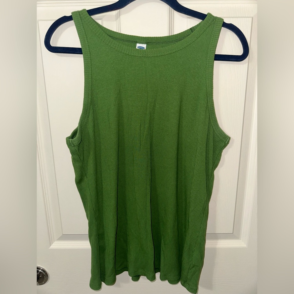 Old Navy Ribbed Green Tank Top Size Large